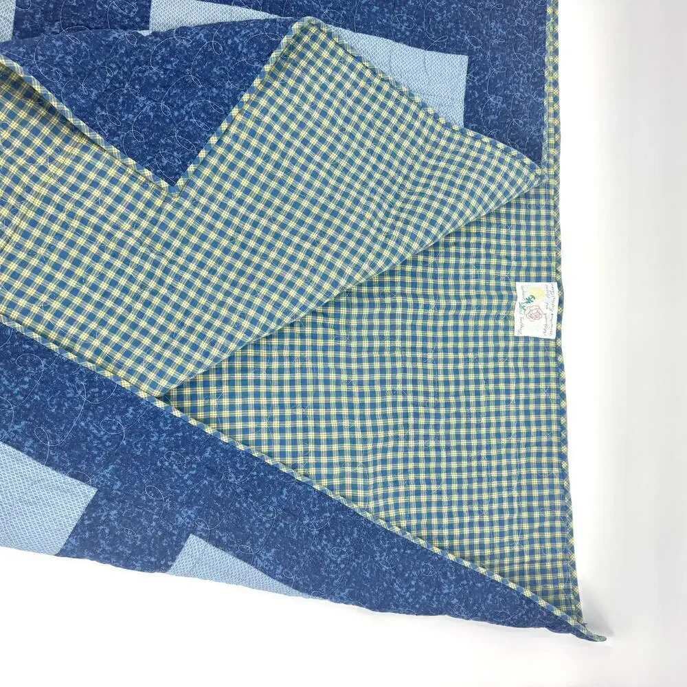 Hand Made Vintage Crib Quilt 42x66 Dinosaur Themed Rustic Retro Machine Quilted